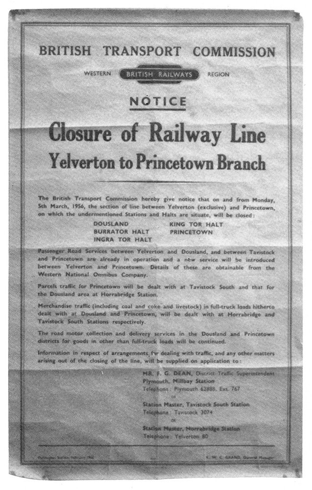 The closure of the Yelverton Station